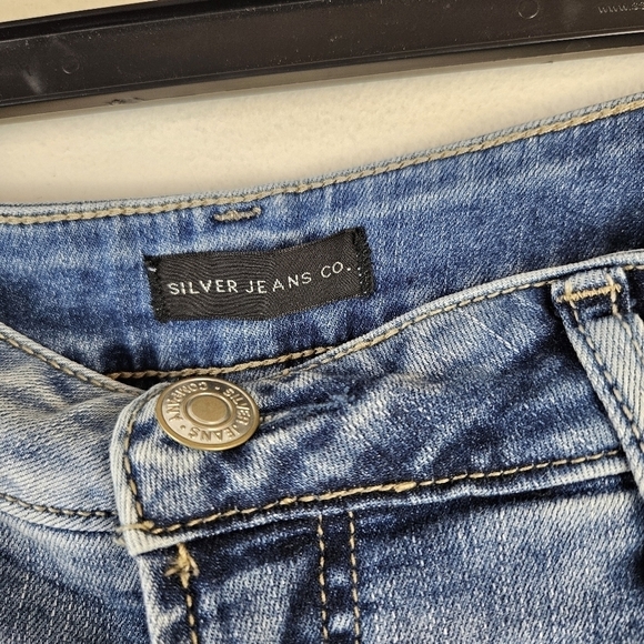 Silver Jeans Avery Slim Boot Jeans Size W34 L33 raw hem light wash - Picture 4 of 6